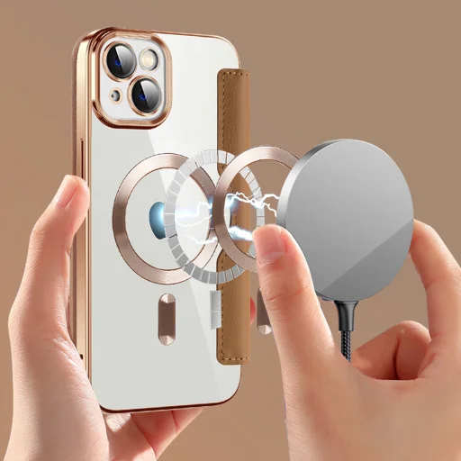  iPhone 14 Barna Techsuit SmartMag Könyvtok - 6