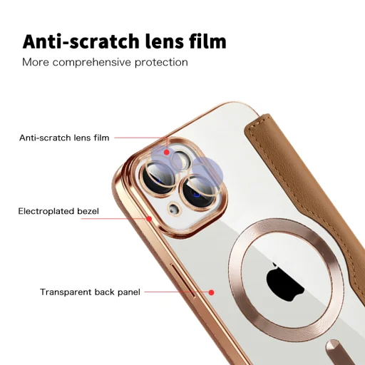  iPhone 14 Barna Techsuit SmartMag Könyvtok - 3