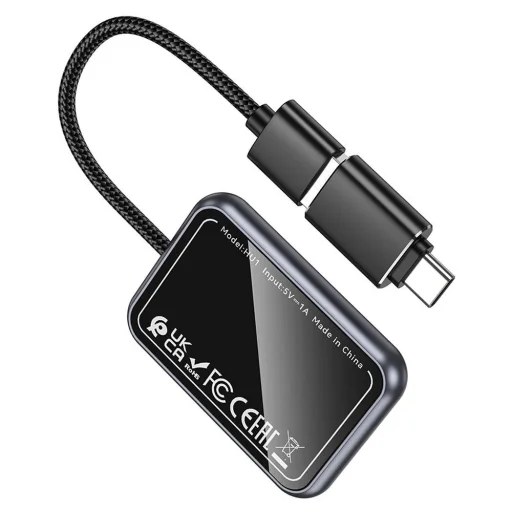 Hoco vezeték nélküli CarPlay adapter USB A / USB C HU1 fekete - 5