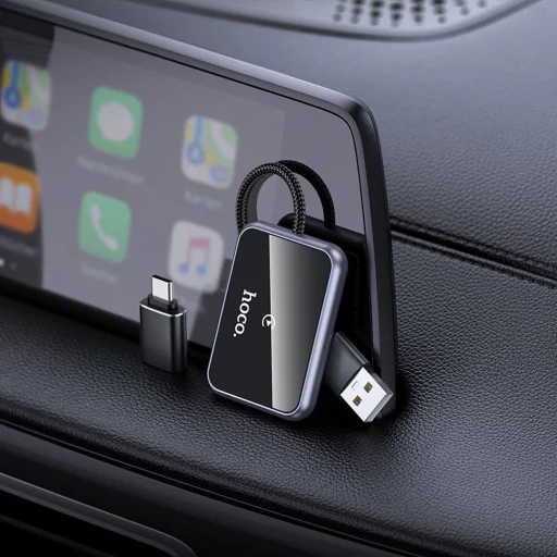 Hoco vezeték nélküli CarPlay adapter USB A / USB C HU1 fekete - 7