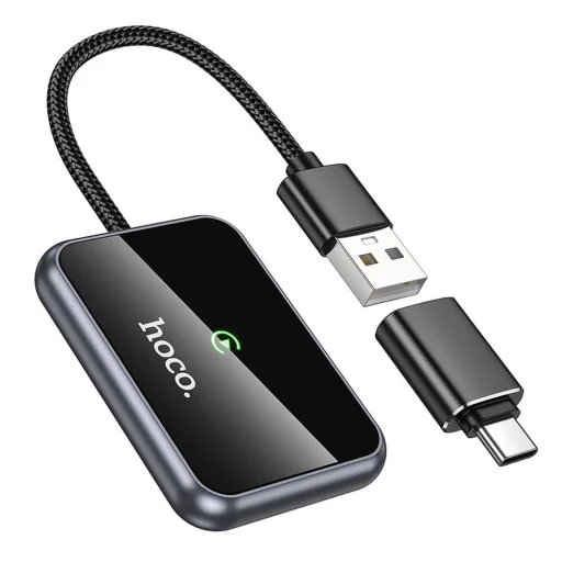 Hoco vezeték nélküli CarPlay adapter USB A / USB C HU1 fekete - 1