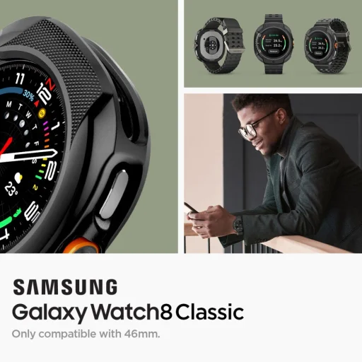  Samsung Galaxy Watch 8 Classic (46 mm) Matt Fekete Spigen Liquid Air tok - 9