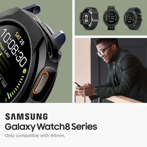  Samsung Galaxy Watch 8 (44 Mm) Fekete Spigen Liquid Air Tok - 9