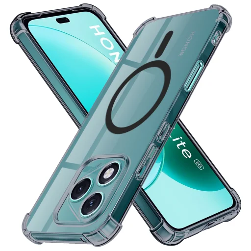  Honor 400 Lite Fekete Füst Techsuit Ütésálló Átlátszó Szilikon MagSafe tok - 1