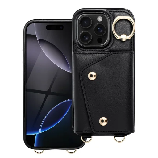 Wallet Case WONDER tok iPhone 16e (SE 4 2025) fekete - 2