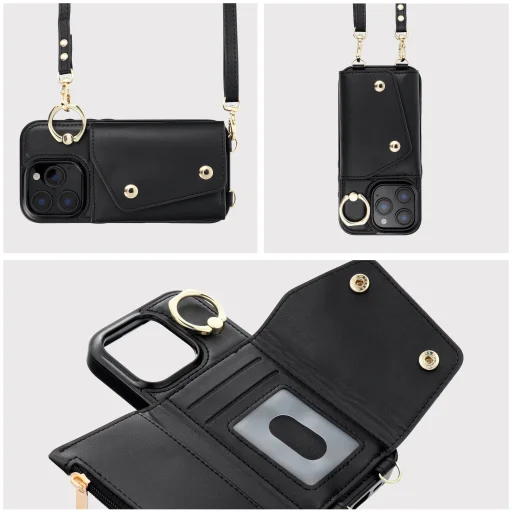 Wallet Case WONDER tok iPhone 16e (SE 4 2025) fekete - 6