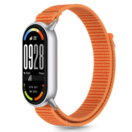 Tech-protect Nylon Stripe Xiaomi Smart Band 8 / 9 / 10 / Nfc Narancs/szürke - 1