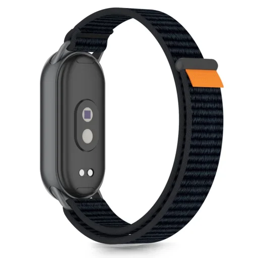 Tech-protect Nylon Stripe Xiaomi Smart Band 8 / 9 / 10 / Nfc Fekete/narancssárga - 2
