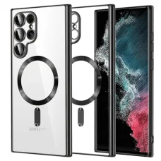  Techsuit - Luxus Kristály MagSafe - Samsung Galaxy S22 Ultra 5G - Fekete tok