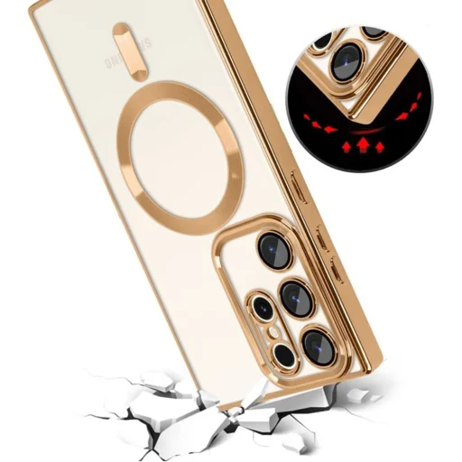  Techsuit - Luxus Kristály MagSafe - Samsung Galaxy S22 Ultra 5G - Piros tok - 3