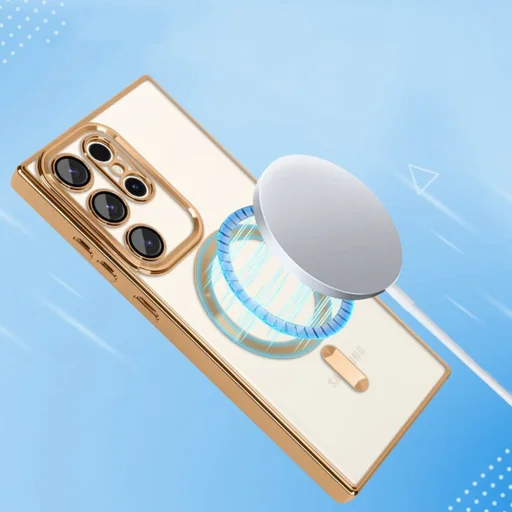  Techsuit - Luxus Kristály MagSafe - Samsung Galaxy S22 Ultra 5G - Piros tok - 5