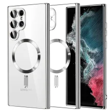  Techsuit - Luxus Kristály MagSafe - Samsung Galaxy S22 Ultra 5G - Ezüst tok