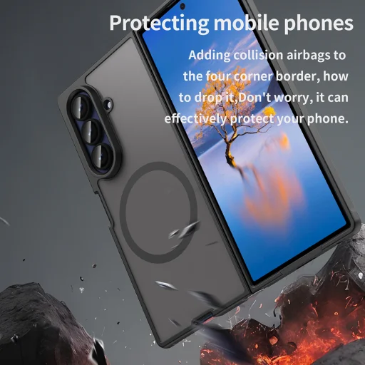  Samsung Galaxy Z Fold7 Fekete Techsuit HaloFrost II MagSafe tok - 3