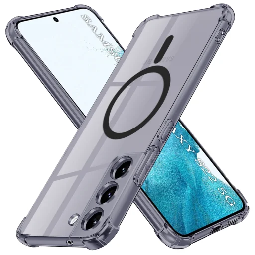  Techsuit - Ütésálló Átlátszó Szilikon MagSafe - Samsung Galaxy S22 5G - Füst Fekete tok - 1