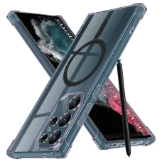  Techsuit - Ütésálló Átlátszó Szilikon MagSafe - Samsung Galaxy S22 Ultra 5G - Füstfekete tok