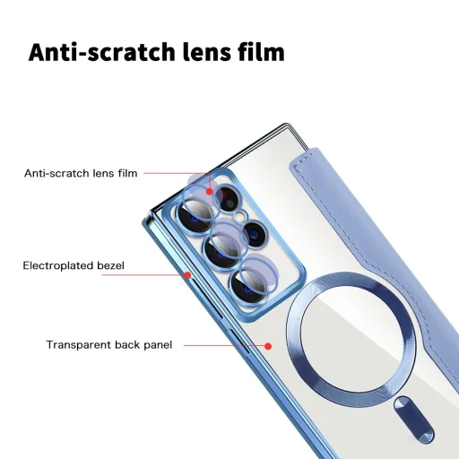  Techsuit - SmartMag Könyv Tok - Samsung Galaxy S22 Ultra 5G - Világoskék tok - 4