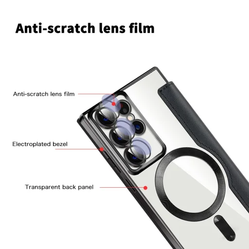  Techsuit - SmartMag könyv tok - Samsung Galaxy S22 Ultra 5G - Fekete - 3