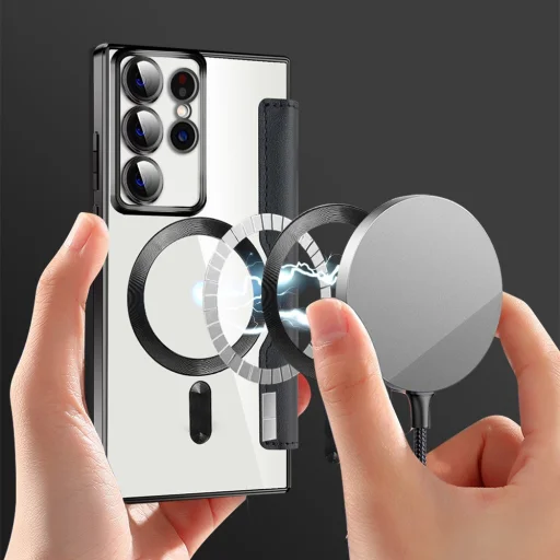  Techsuit - SmartMag könyv tok - Samsung Galaxy S22 Ultra 5G - Fekete - 5