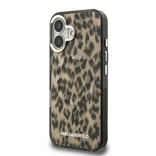  iPhone 16 barna Karl Lagerfeld IML Leopard MagSafe tok - 2