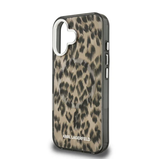  iPhone 16 barna Karl Lagerfeld IML Leopard MagSafe tok - 5