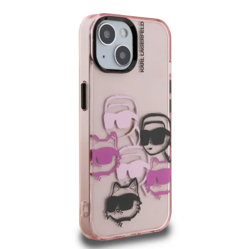  iPhone 15 Pink Karl Lagerfeld IML Multi K&CH Heads tok - 4