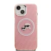  iPhone 15 Karl Lagerfeld IML K&CH Heads Repeated Logo MagSafe tok rózsaszín thumbnail
