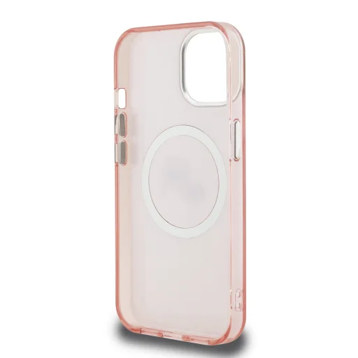  iPhone 15 Karl Lagerfeld IML K&CH Heads Repeated Logo MagSafe tok rózsaszín - 11