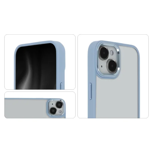 Satin Elegant Matt tok iPhone 15 Pro 6,1" kék tok - 3