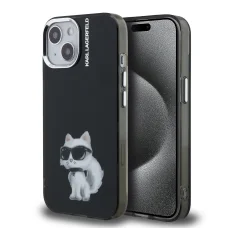  iPhone 15 Fekete Karl Lagerfeld IML Aquarelle Choupette tok