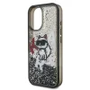  iPhone 16 fekete Karl Lagerfeld Liquid Glitter Scattered Choupette tok thumbnail