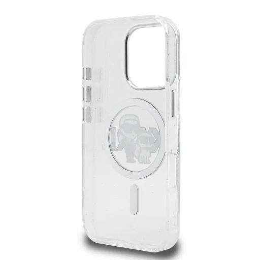  iPhone 16 Pro Max Átlátszó Karl Lagerfeld IML Glitter Karl és Choupette Sketch MagSafe tok - 6