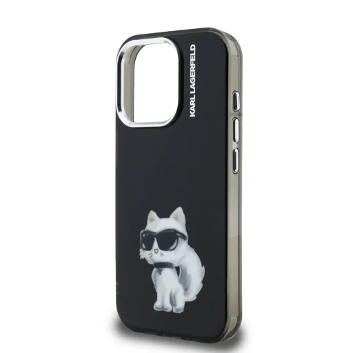  iPhone 15 Pro Max fekete Karl Lagerfeld IML Aquarelle Choupette tok - 5