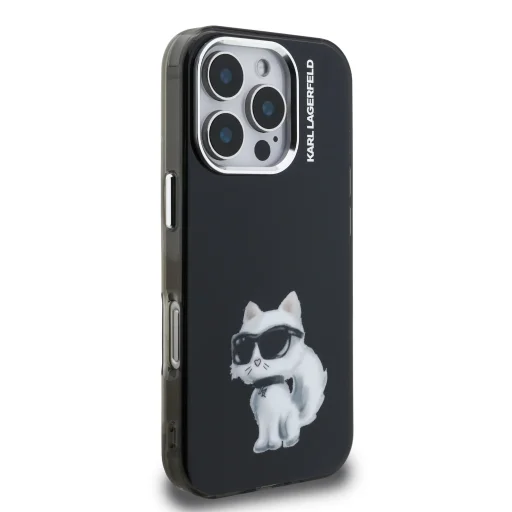  iPhone 16 Pro Max fekete Karl Lagerfeld IML Aquarelle Choupette tok - 4