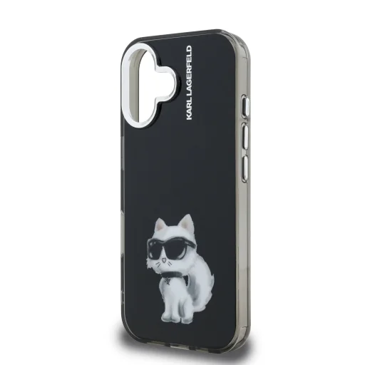  iPhone 16 fekete Karl Lagerfeld IML Aquarelle Choupette tok - 5