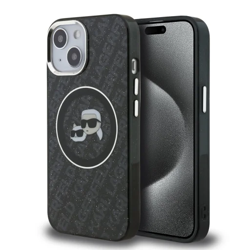  iPhone 15 Karl Lagerfeld IML K&CH Heads Repeated Logo MagSafe tok - 1