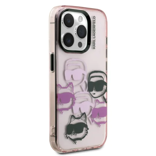 iPhone 15 Pro Max Karl Lagerfeld IML Multi K&CH Heads tok Pink - 4