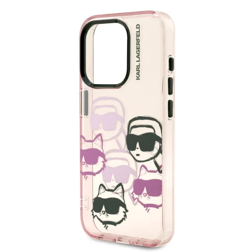  iPhone 15 Pro Max Karl Lagerfeld IML Multi K&CH Heads tok Pink - 5
