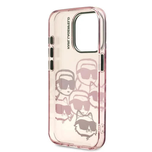 iPhone 15 Pro Max Karl Lagerfeld IML Multi K&CH Heads tok Pink - 6