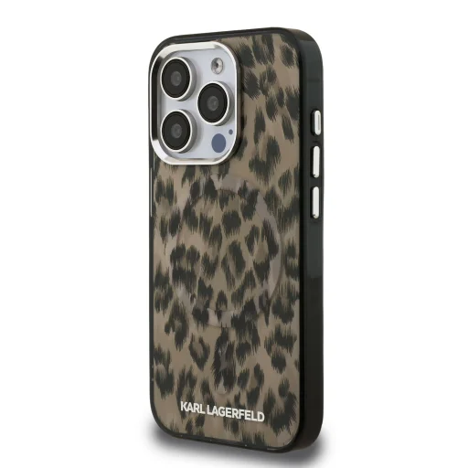  iPhone 15 Pro Barna Karl Lagerfeld IML Leopard MagSafe tok - 2