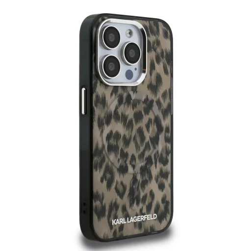  iPhone 15 Pro Barna Karl Lagerfeld IML Leopard MagSafe tok - 4