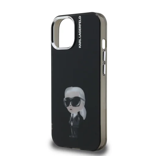  iPhone 15 Fekete Karl Lagerfeld IML Aquarelle Karl tok - 5