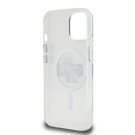  iPhone 15 átlátszó tok Karl Lagerfeld IML Glitter Karl and Choupette Sketch MagSafe tok - 6