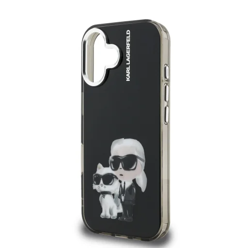  iPhone 16 fekete Karl Lagerfeld IML Aquarelle Karl and Choupette tok - 5