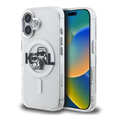  iPhone 16 Karl Lagerfeld IML Glitter Karl and Choupette Sketch MagSafe tok