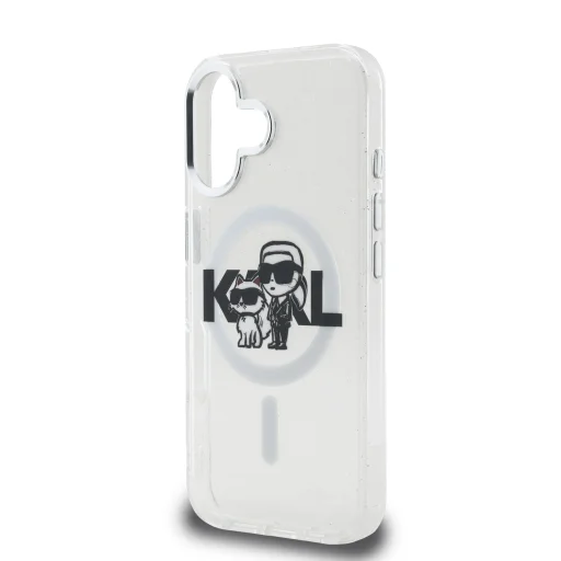  iPhone 16 Karl Lagerfeld IML Glitter Karl and Choupette Sketch MagSafe tok - 5