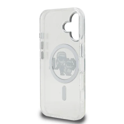  iPhone 16 Karl Lagerfeld IML Glitter Karl and Choupette Sketch MagSafe tok - 6