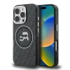  iPhone 16 Pro fekete Karl Lagerfeld IML K&CH Heads Repeated Logo MagSafe tok