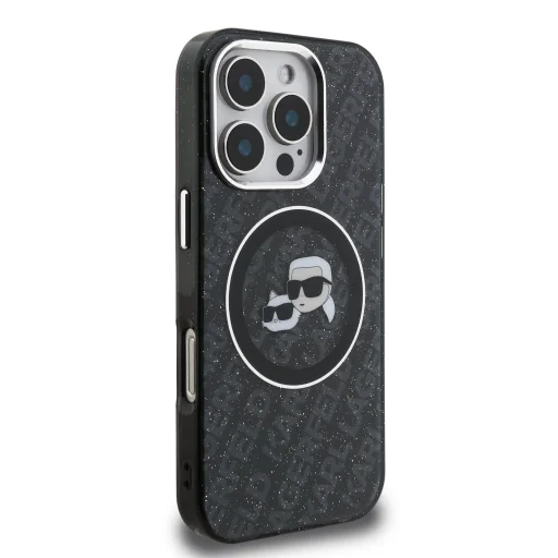  iPhone 16 Pro Max Fekete Karl Lagerfeld IML K&CH Fejek Ismétlődő Logó MagSafe tok - 4