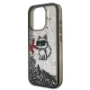  iPhone 16 Pro Max Fekete Karl Lagerfeld Liquid Glitter Choupette szórt fliptok - 5