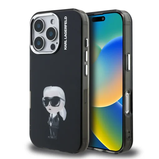  iPhone 16 Pro Max Karl Lagerfeld IML Aquarelle Karl tok fekete - 1